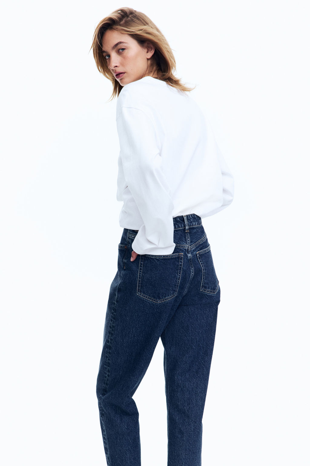 Mom Slim Fit High Waist Ankle Jeans