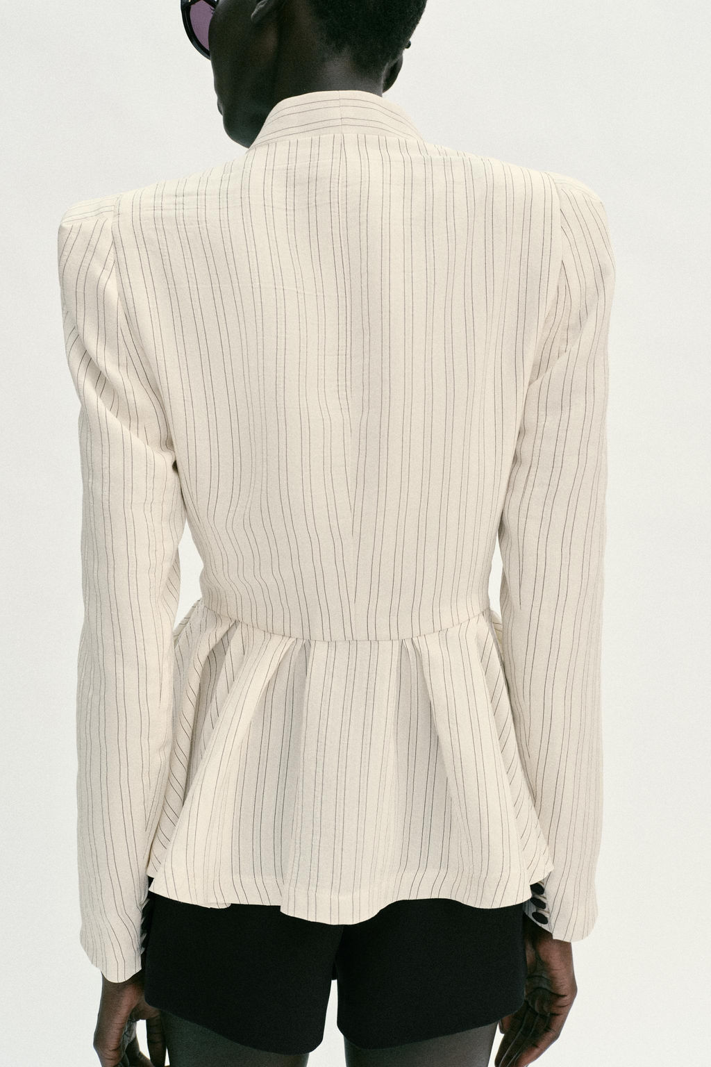 BLAZER RAYAS PEPLUM / Crudo / Marr?n - Zara фото 5