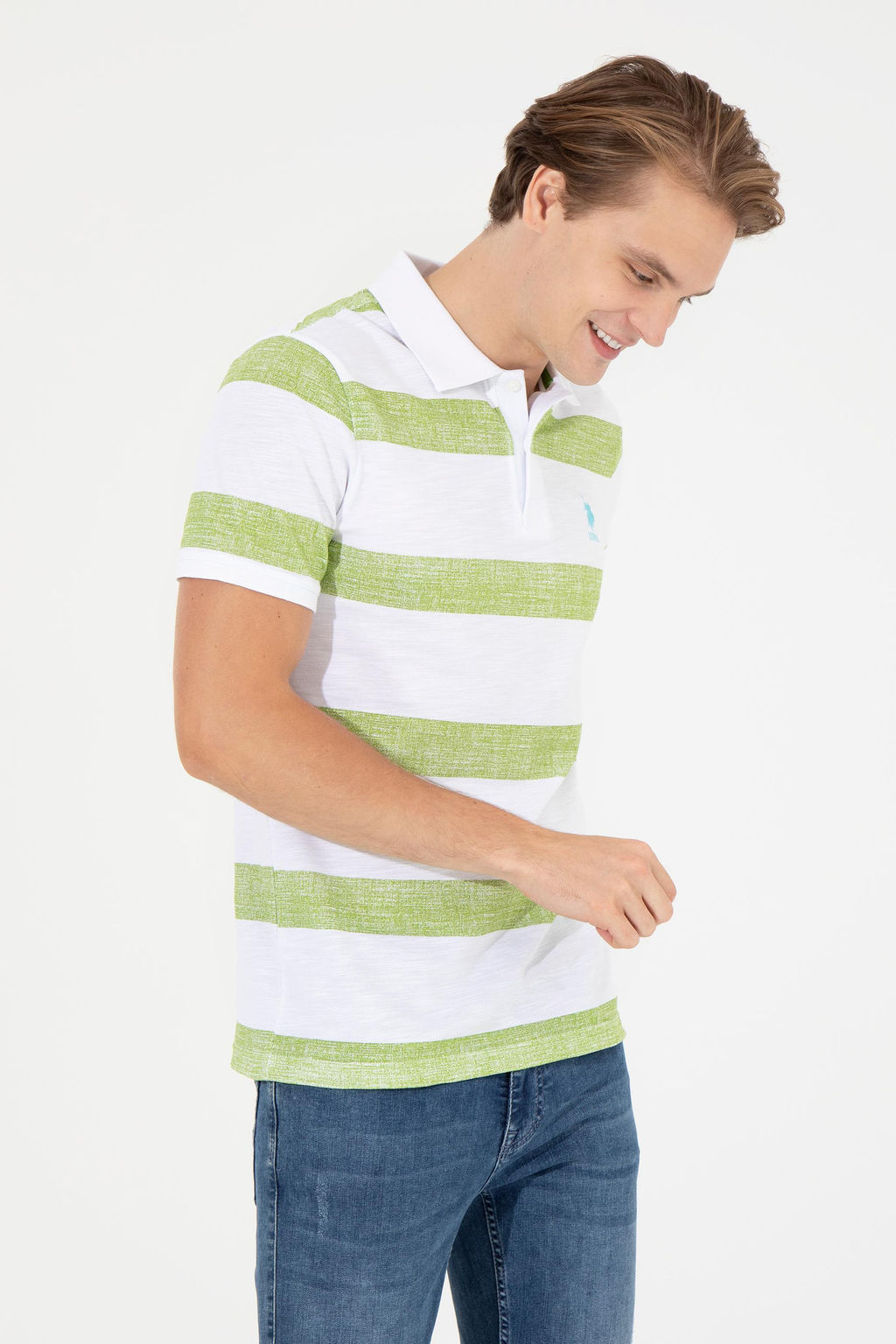U. S. Polo Assn Мужская футболка Apple Green с воротником-поло - U.s. polo assn фото 13