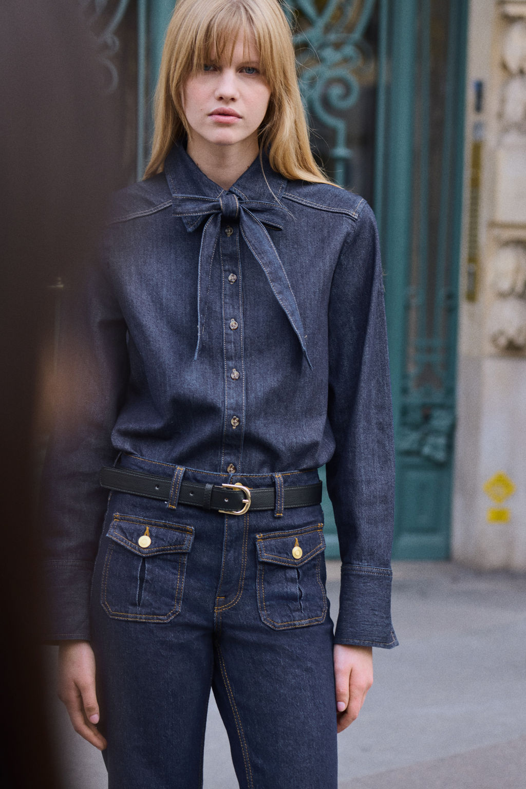 Blusa denim con lazada - H&m фото 6