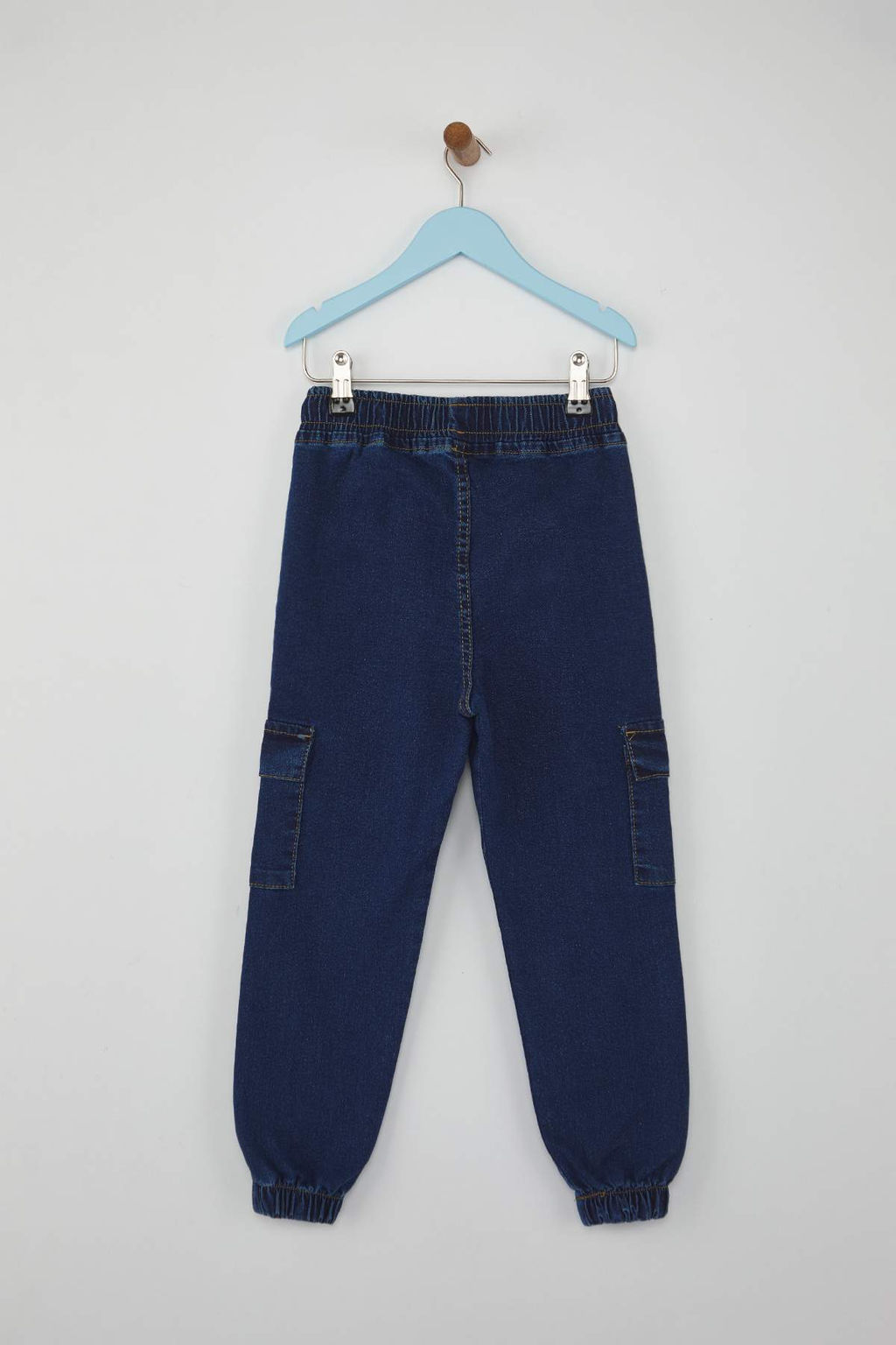 Koyu Mavi Pamuklu Erkek Cocuk Beli Lastikli Duz Denim Jeans TKDAW26JE00000 - Trendyolmilla фото 4