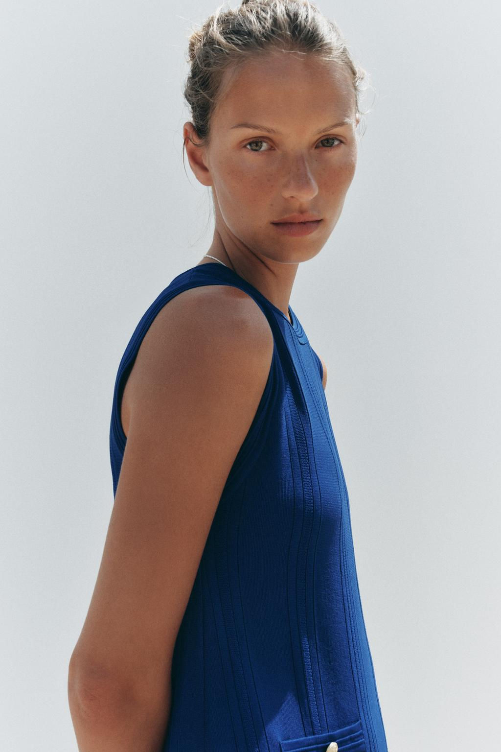 KNIT DRESS WITH BOX PLEATS - Zara фото 3