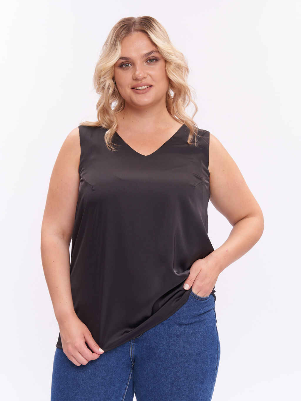 Топ атласный MT10237BLK01 - Артесса фото 4