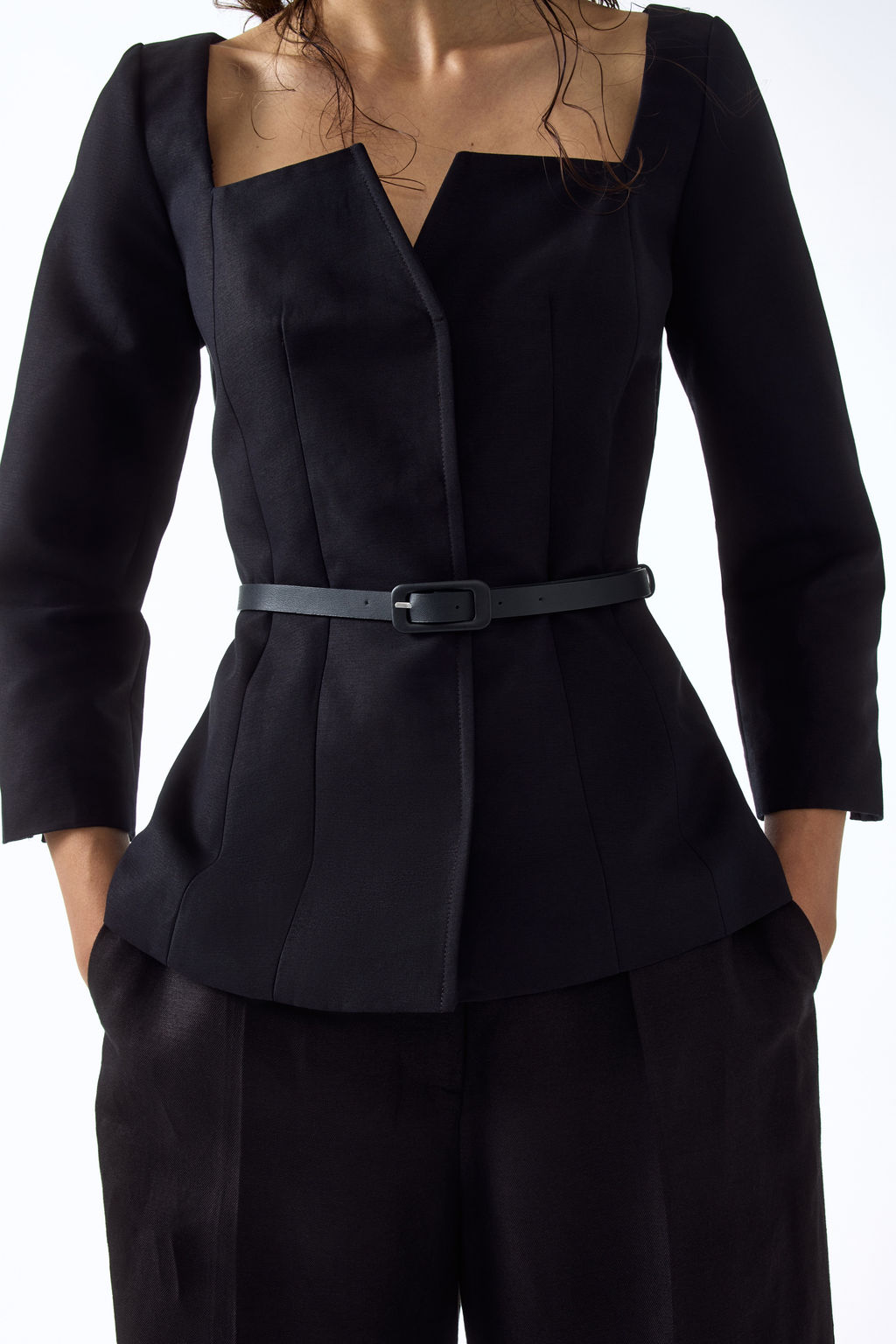 Blazer de algod?n con escote cuadrado - H&m фото 4