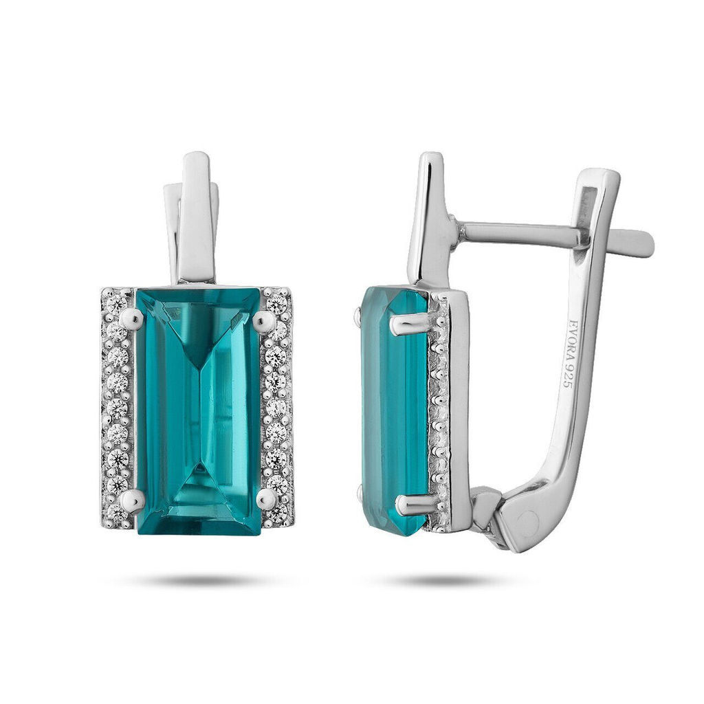 Серьги, аквамарин выращ., Татьяна