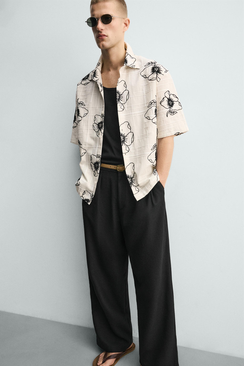 CAMISA JACQUARD BORDADO FLORAL / Crudo - Zara фото 5