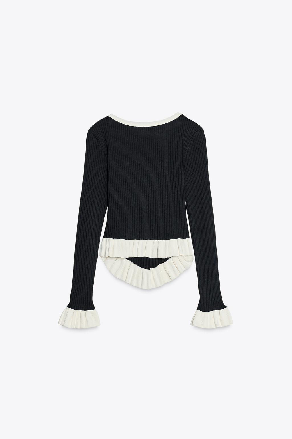 RIBBED FRILL SWEATER - Zara фото 3