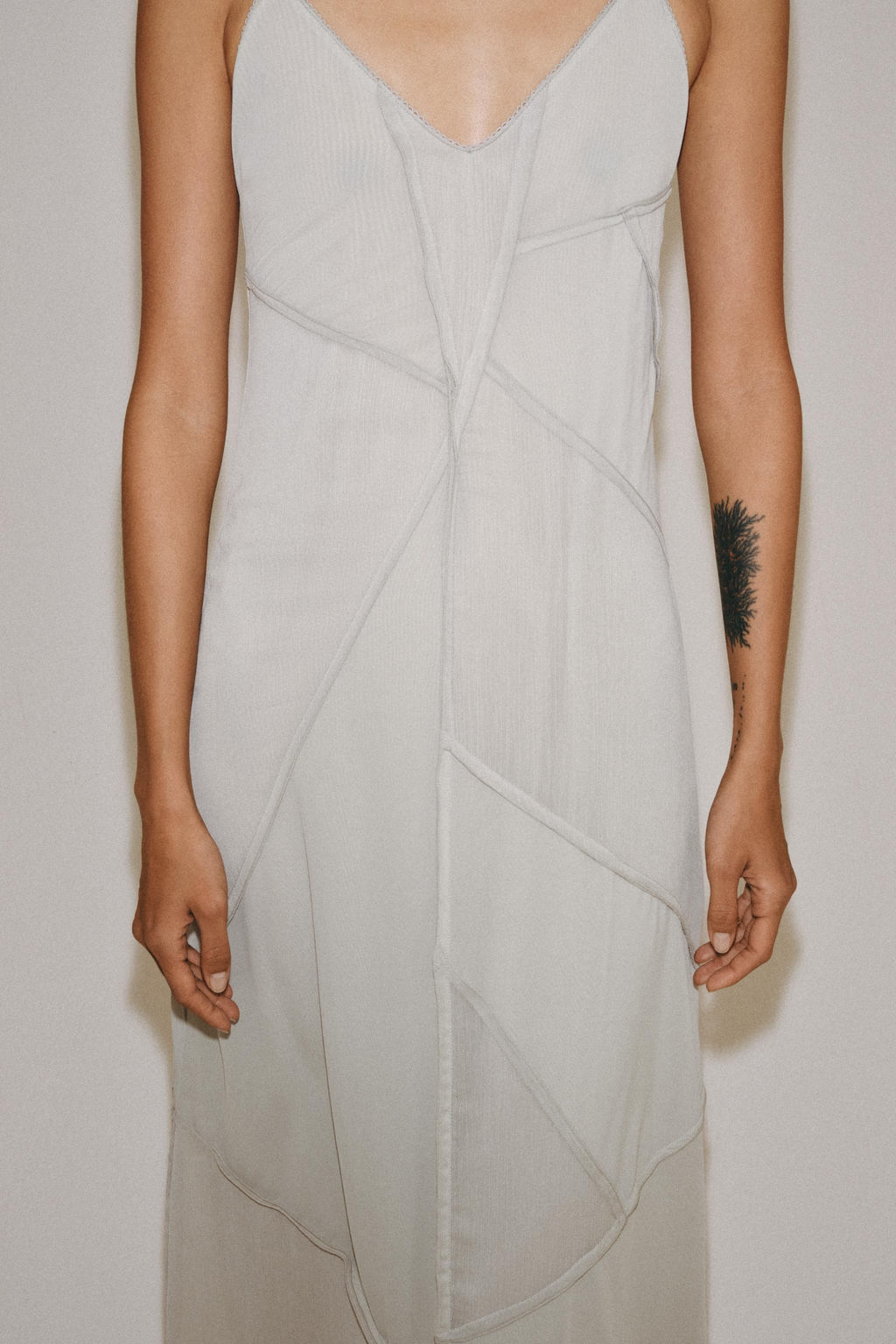 VESTIDO MIDI COMBINADO / Turquesa claro - Zara фото 2