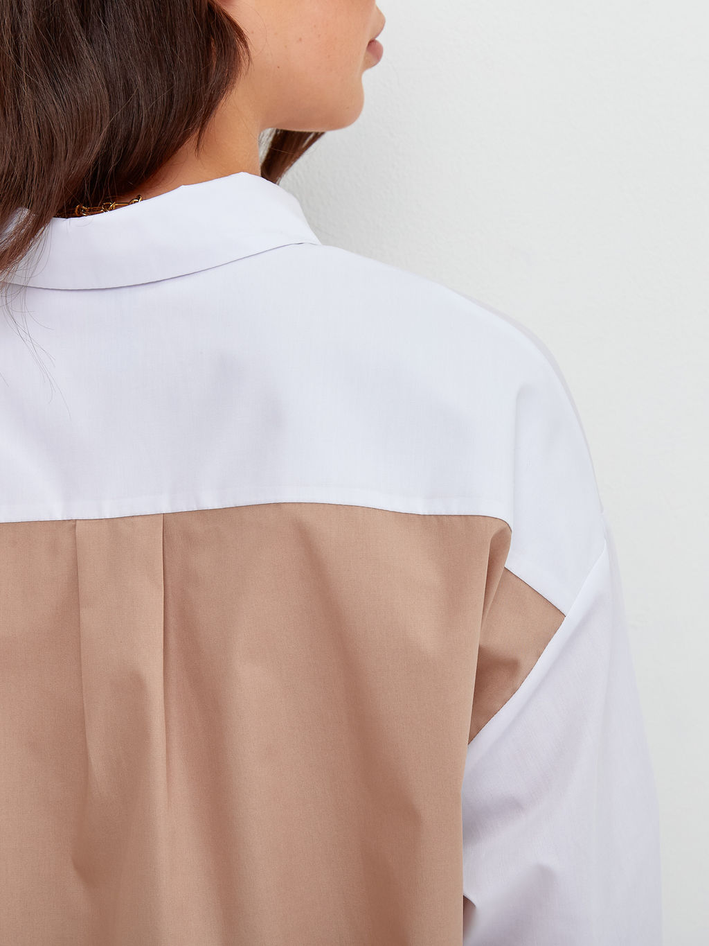 Блузка женская дл. рук. T-lab TL-BT-007TC-белый-бежевый  фото 5
