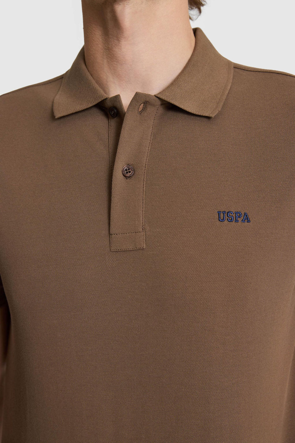 Erkek Kahverengi Regular Fit Polo Yaka Basic Ti__rt