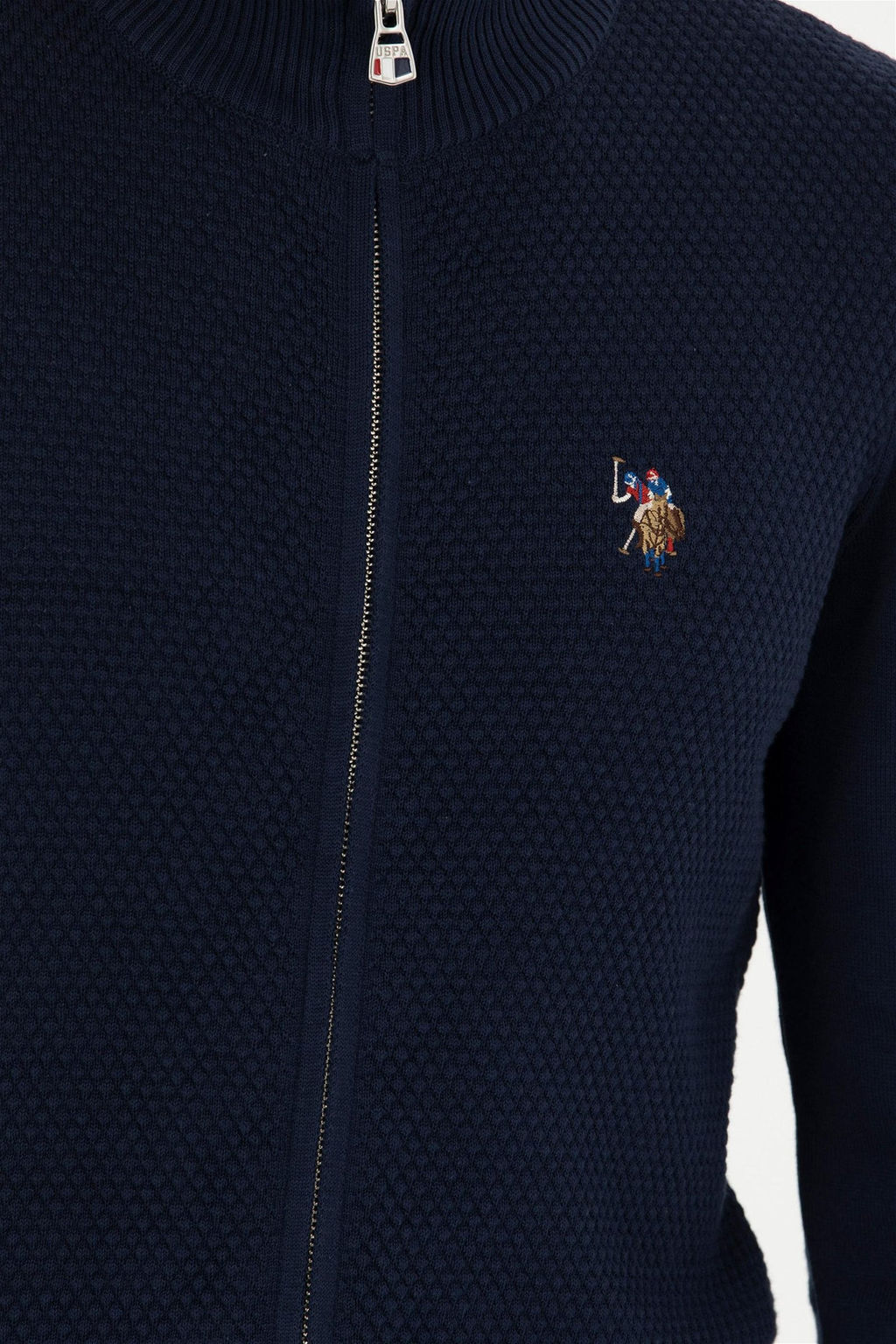 Мужской темно-синий базовый трикотажный кардиган - U.s. polo assn фото 7