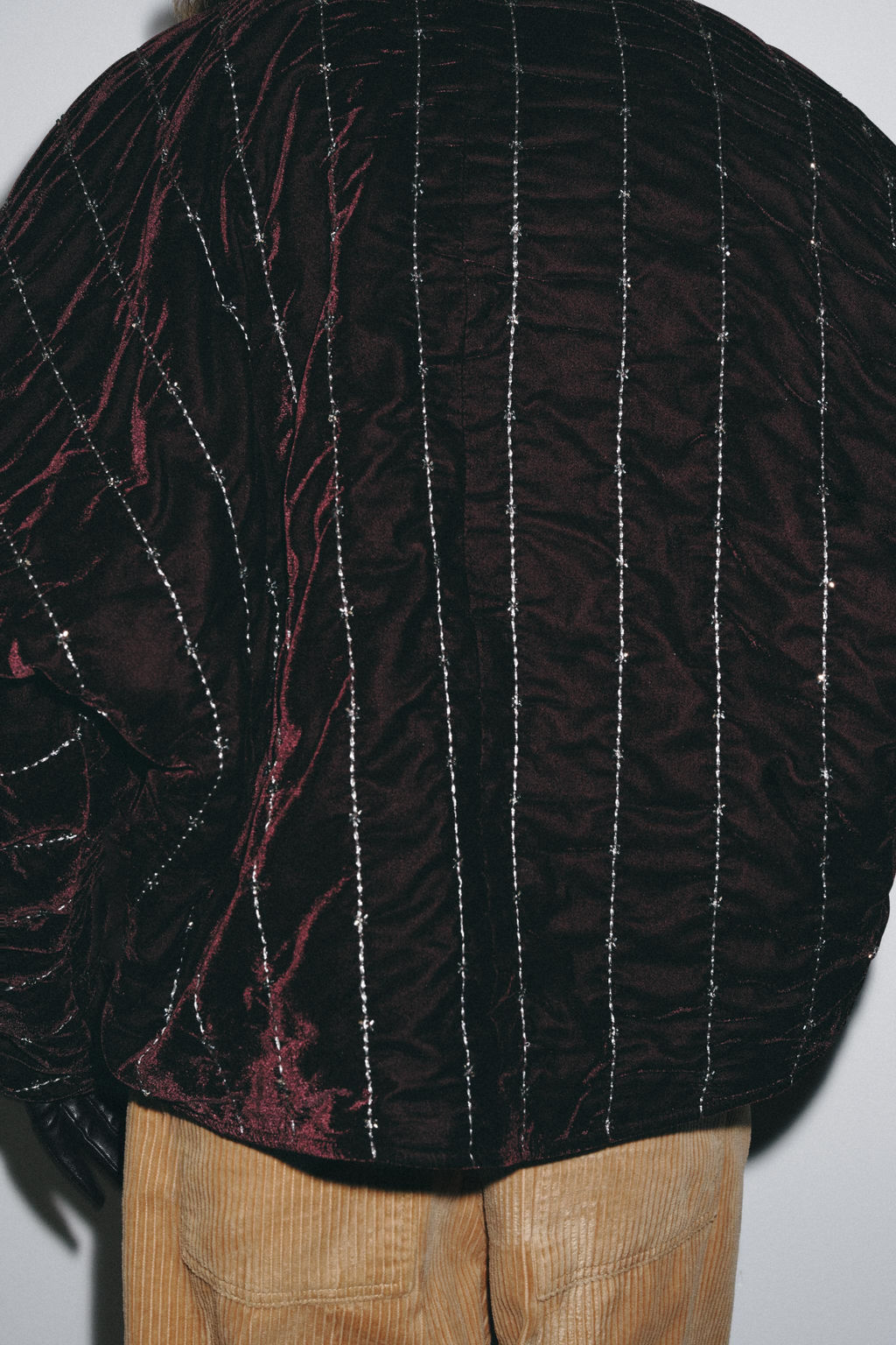 QUILTED VELVET KIMONO WITH BEADS - Zara фото 2