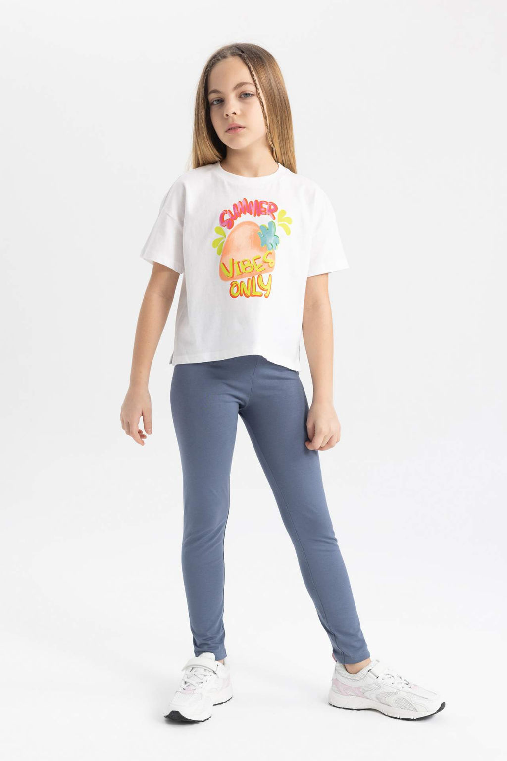 K?z Cocuk Uzun Basic Duz Tayt - Defacto фото 4