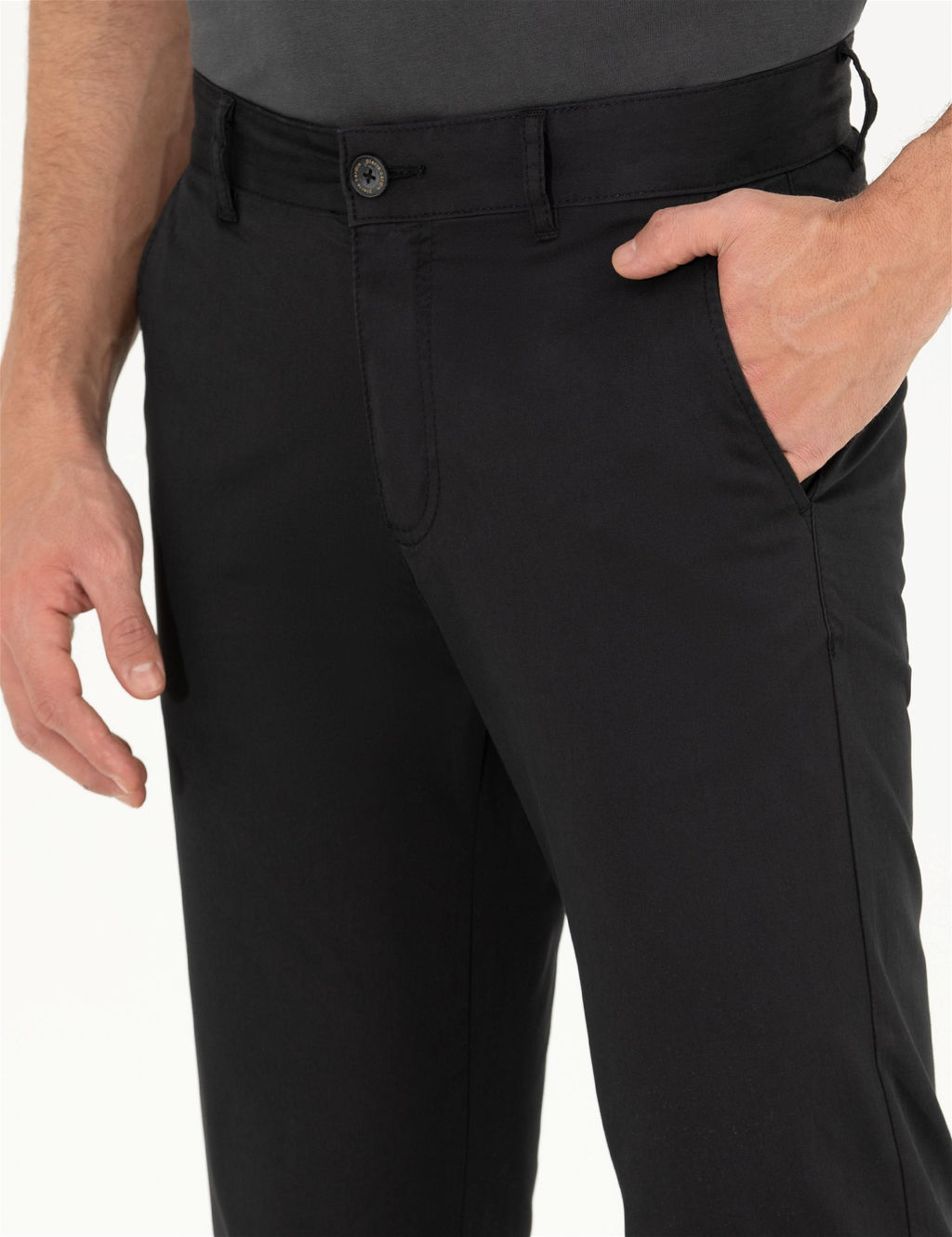 Siyah Regular Fit Kanvas Pantolon - Pierre cardin фото 6
