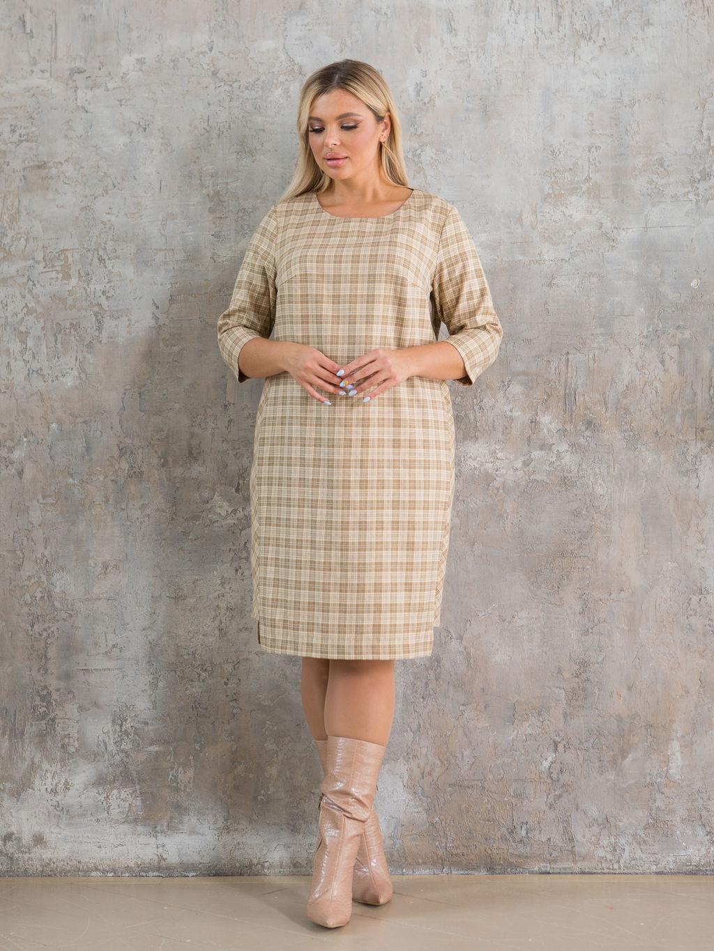 Платье 1356 голубая клетка - Novita фото 10