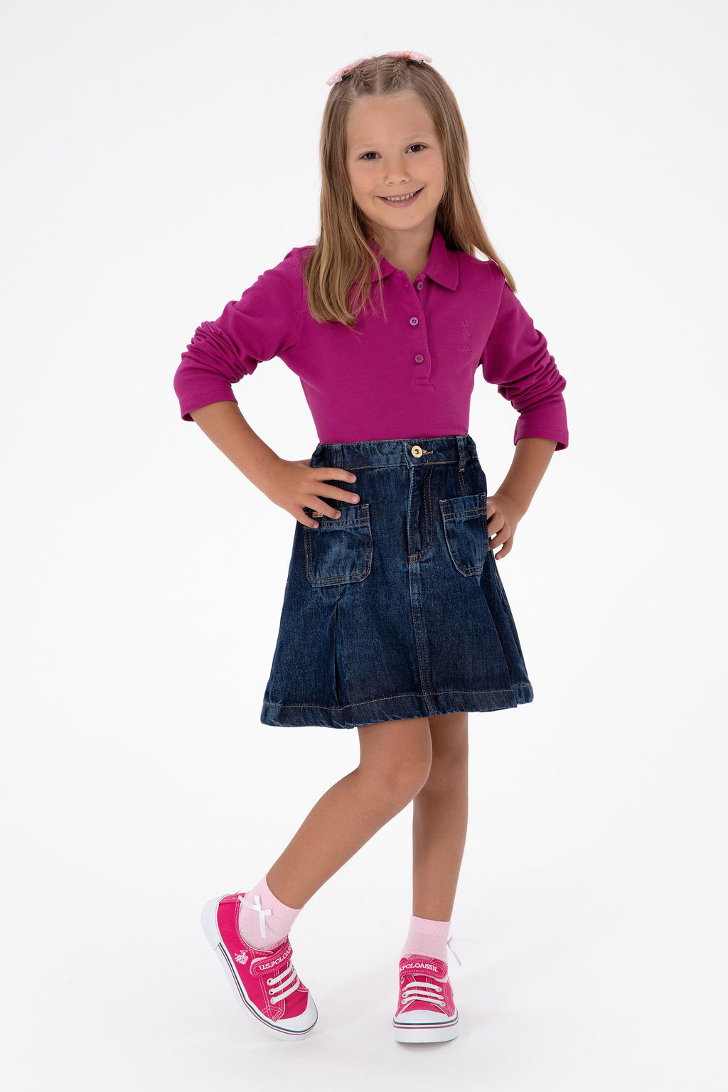 K_z _ocuk Fu_ya Polo Yaka Basic Sweatshirt Sepette S_rpriz _ndirim - U.s. polo assn фото 2