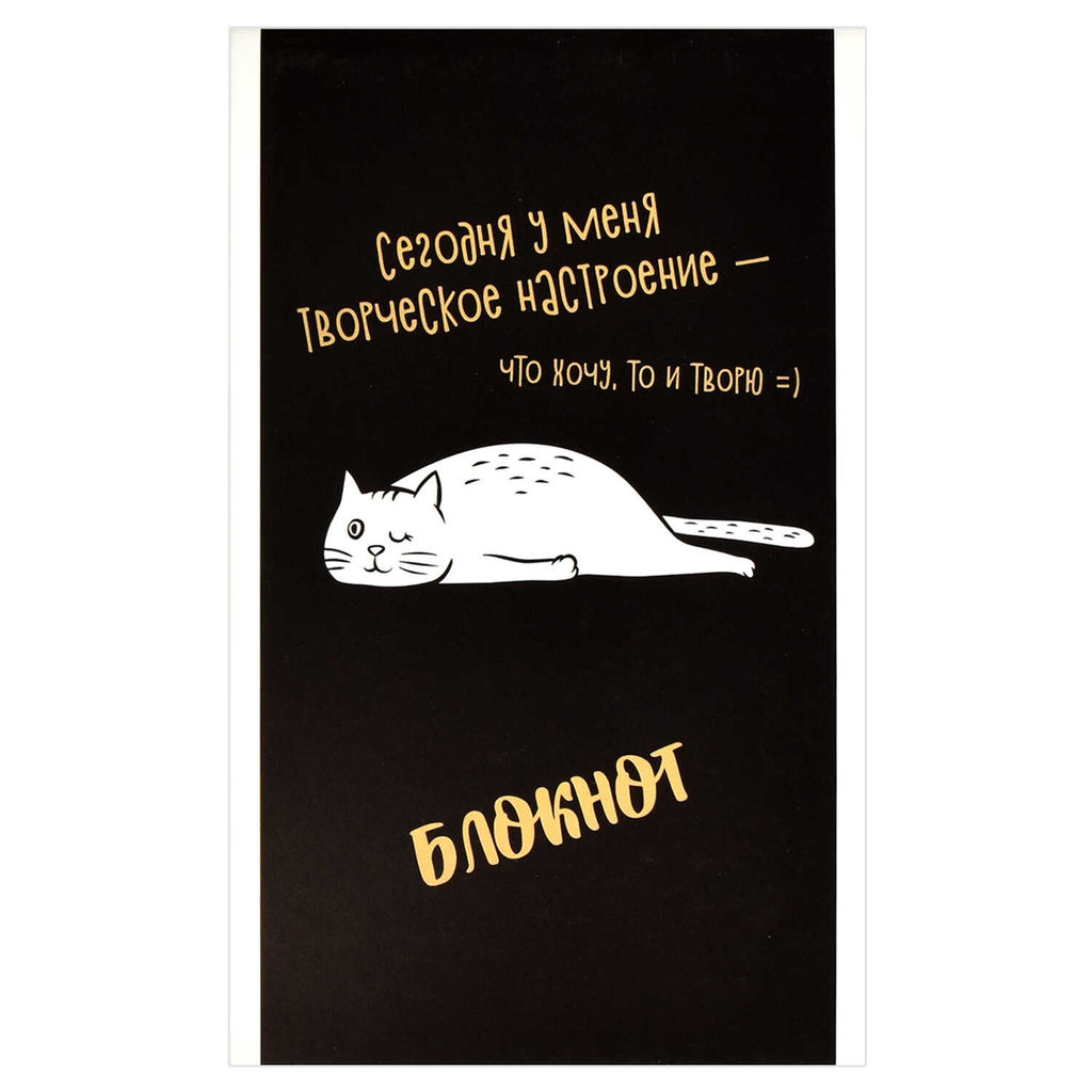 Блокнот, А6, 40 л, арт. 63068 ТВОРЧЕСКОЕ НАСТРОЕНИЕ / Блок - белый офсет 60 г/м?, клетка, мягкий переплёт (1 скоба),