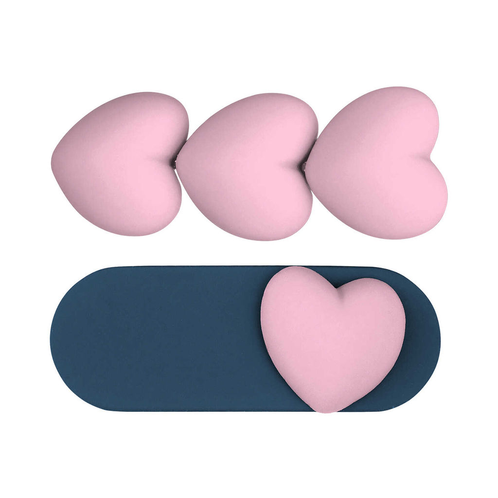 Набор заколок для волос клик-клак, зажим, софт-тач, арт. 71755 / 10 СЕРДЕЧКИ (в наборе: 2шт., 6,4; 6,7 см, черный металл, поликарбонат, полиэфирная смола, цвет: розовый, серо-голубой, подложка из мелованного картона + ПЭТ-пакет с европодвесом)