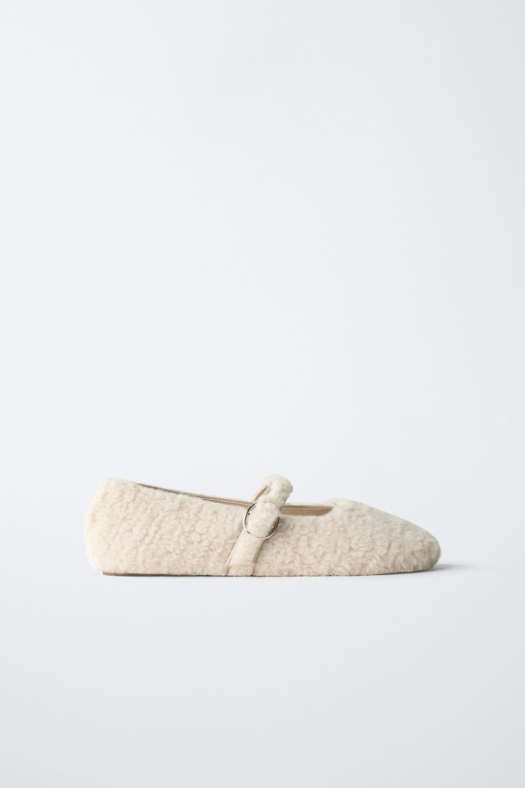 FAUX SHEARLING BALLET FLATS