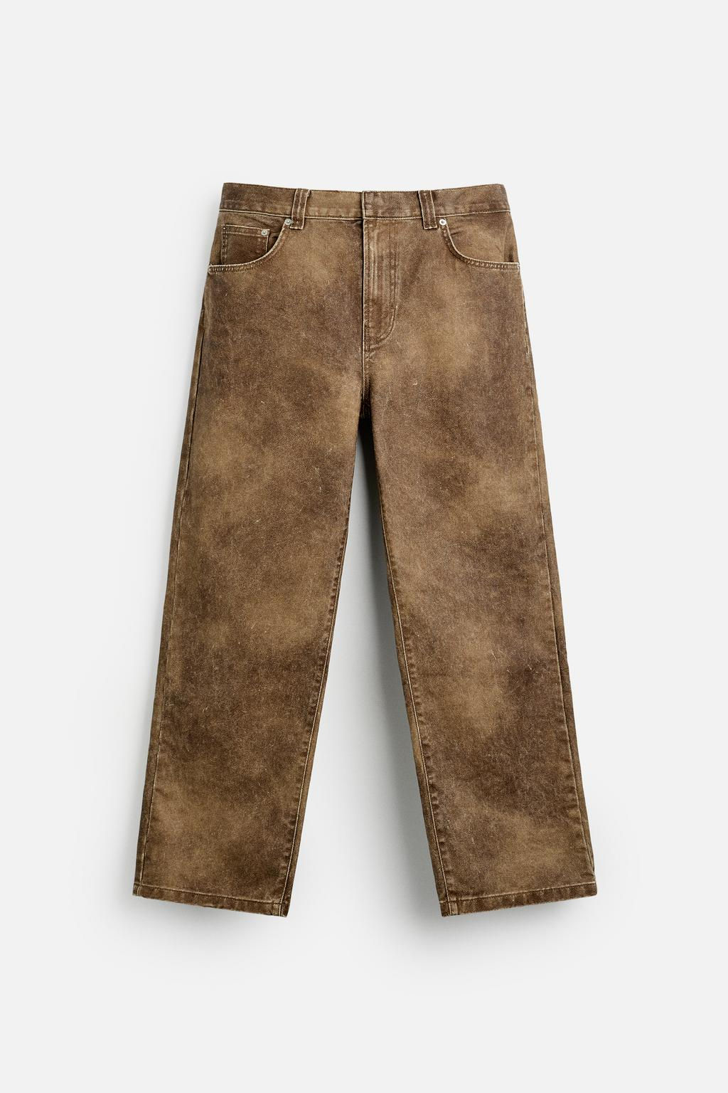 LIMITED EDITION WAXED-EFFECT JEANS - Zara фото 6