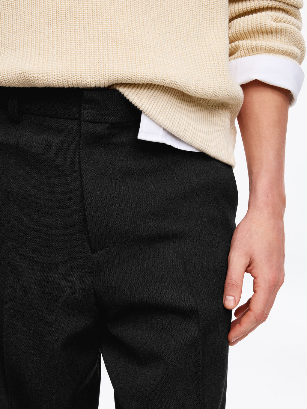 Pantalones de lana de corte holgado - H&m фото 4