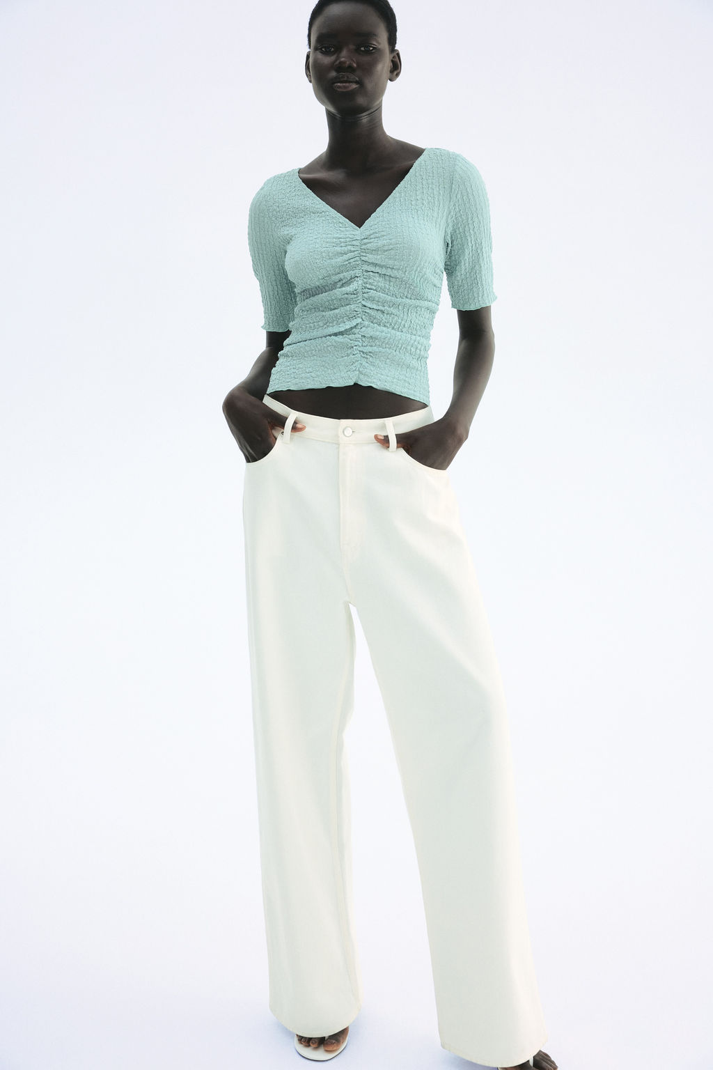 Top drapeado con textura - H&m фото 10