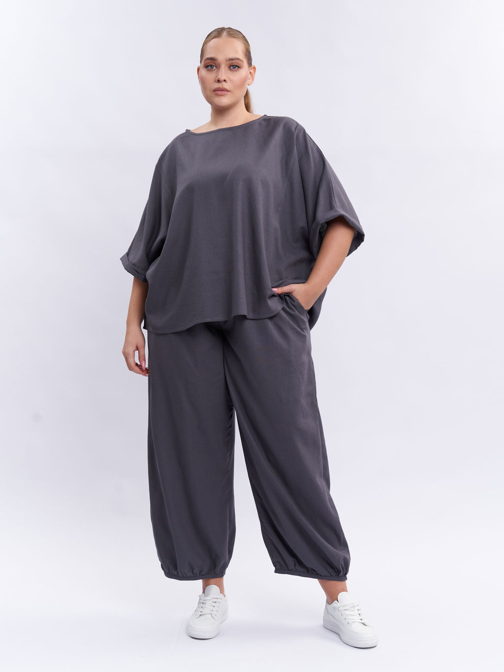 Блузка льняная TBL06252GRY23 - Артесса фото 3