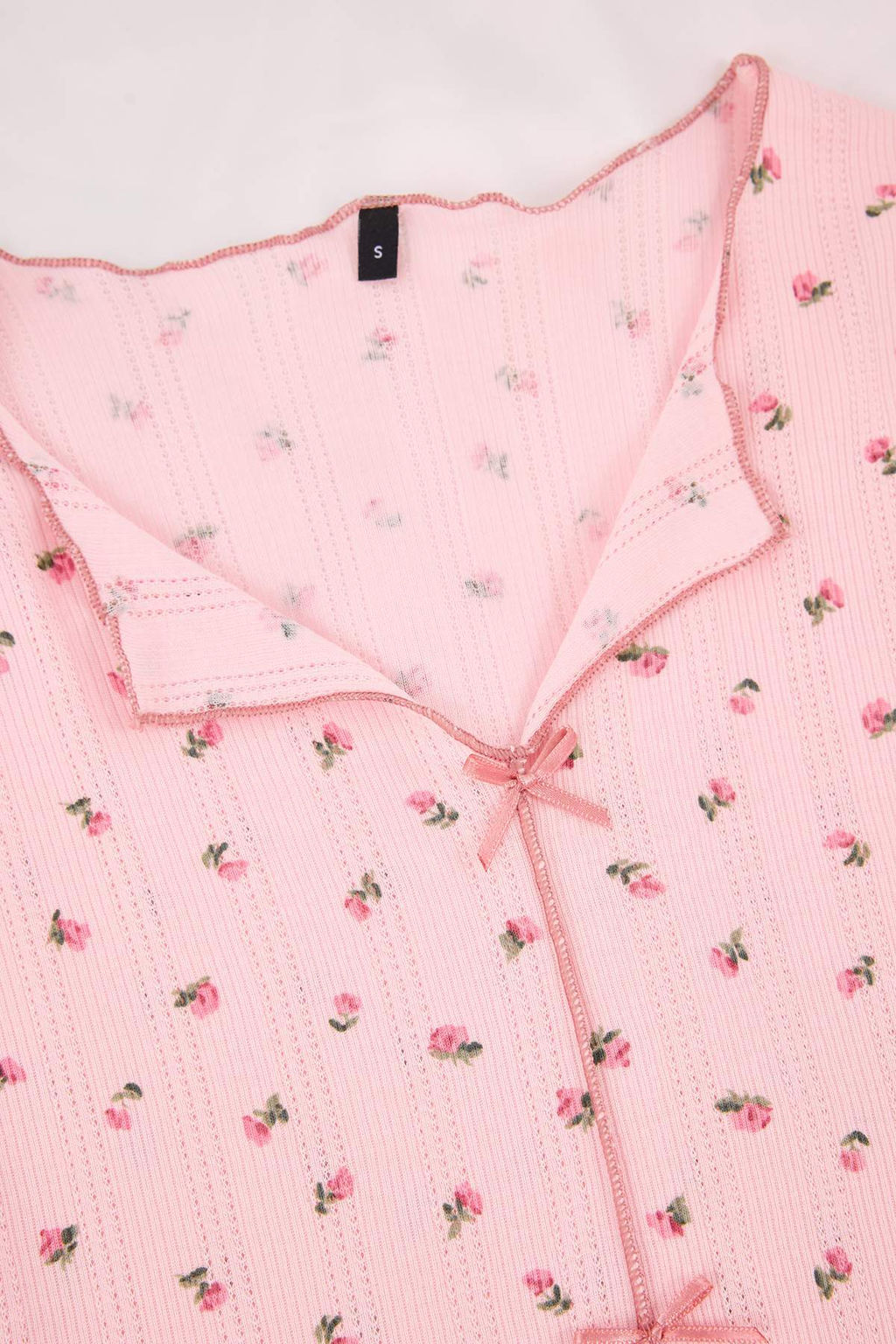 Yesil %100 Pamuklu Cicekli Kurdele/Fiyonklu Fitilli/Pointel Orme Pijama Tak?m? THMSS26PT00010 - Trendyolmilla фото 14