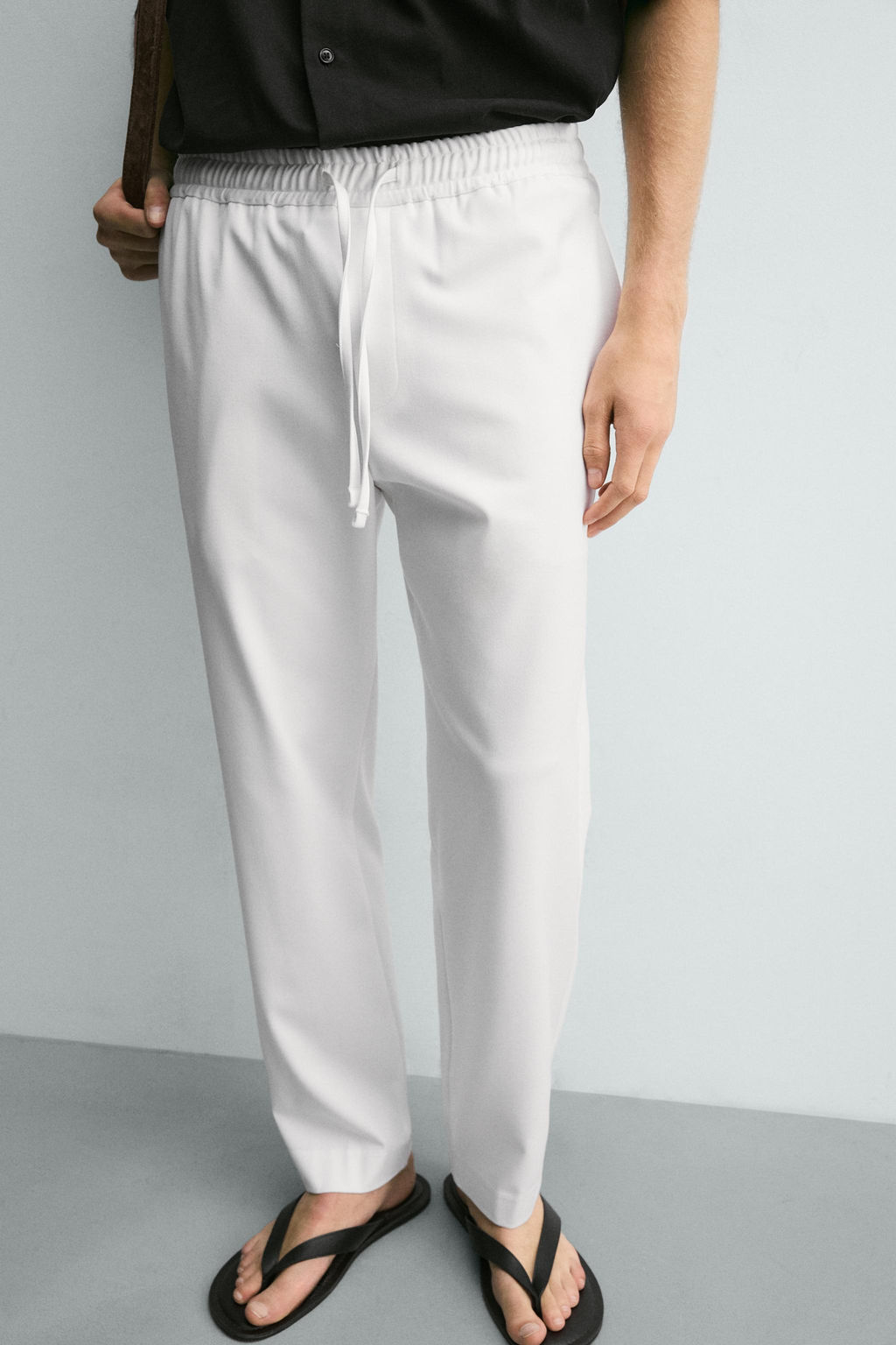 PANTAL?N CINTURA JOGGER CONFORT / Blanco - Zara фото 5