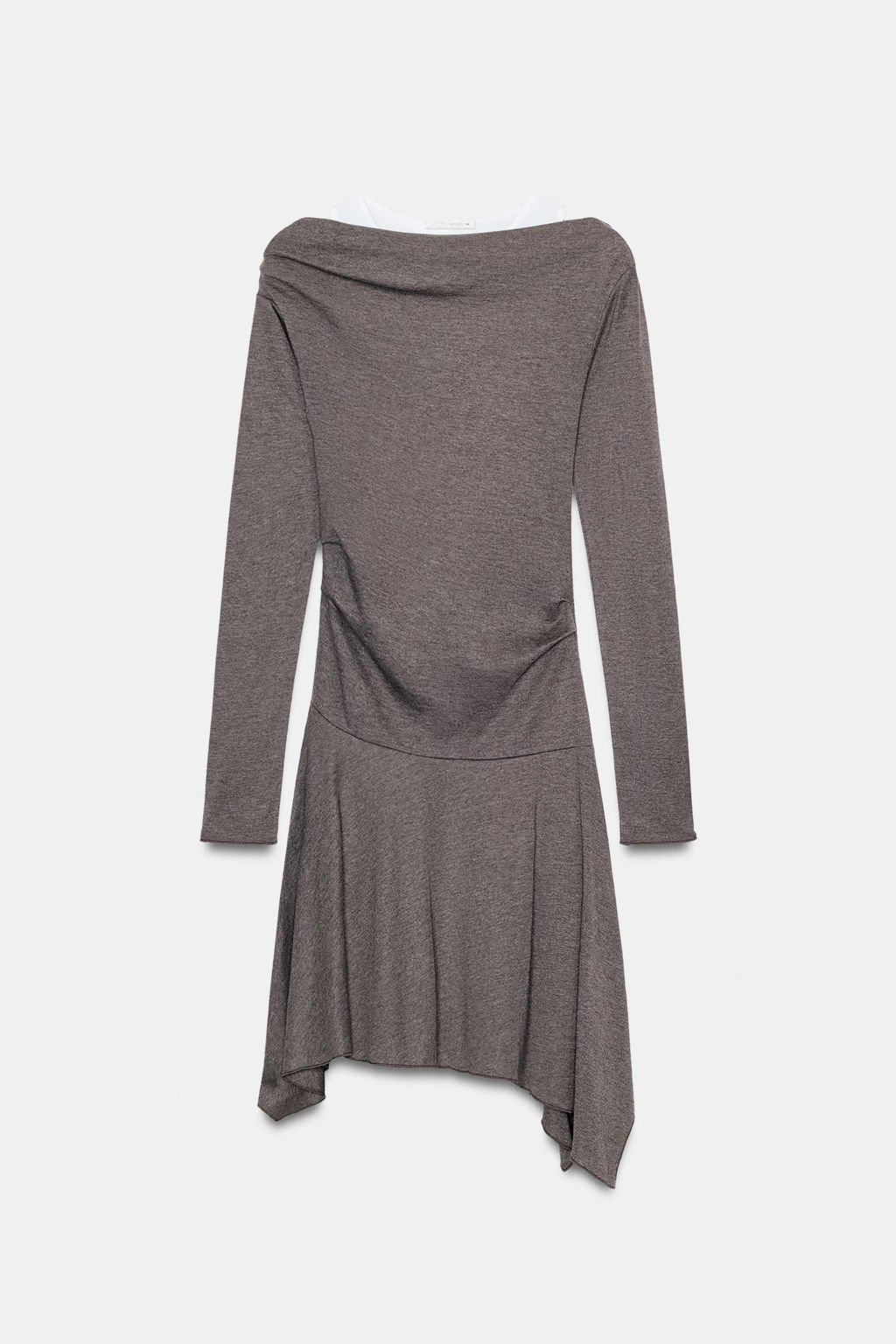 VESTIDO CORTO ASIM?TRICO / Marr?n vigor?