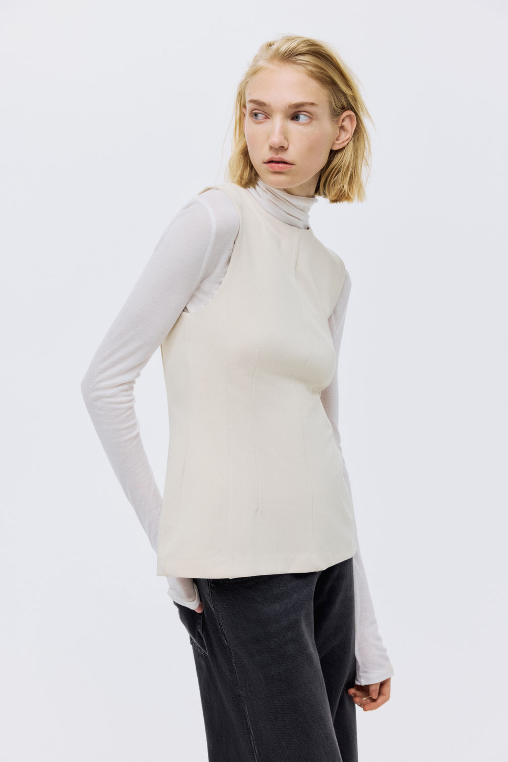 Top en punto roma con peplum - H&m фото 3