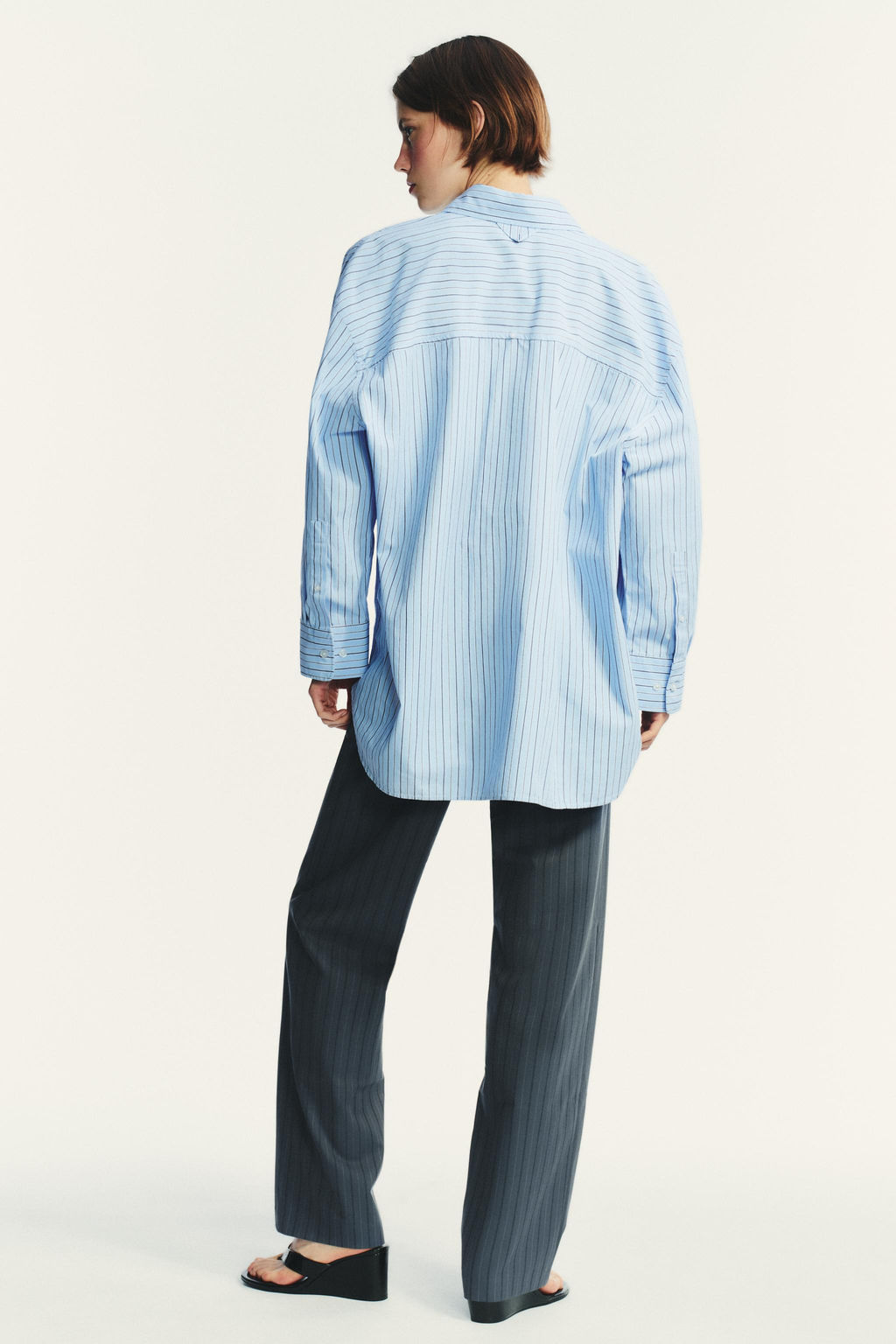 OVERSIZE STRIPED POPLIN SHIRT - Zara фото 14