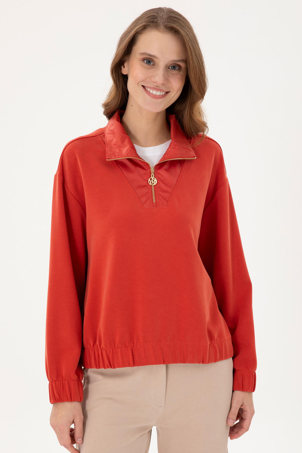 Женский свитшот с воротником-стойкой и плиткой - U.s. polo assn фото 10