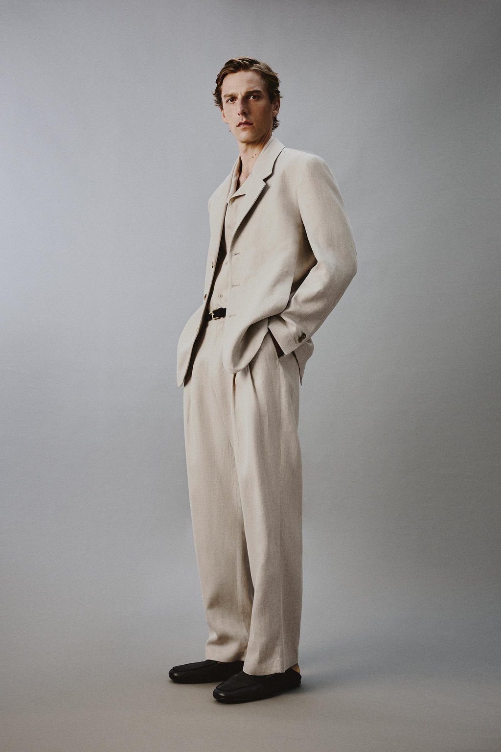BLAZER RELAXED FIT TRAJE ALGOD?N - LINO / Arena - Zara фото 4