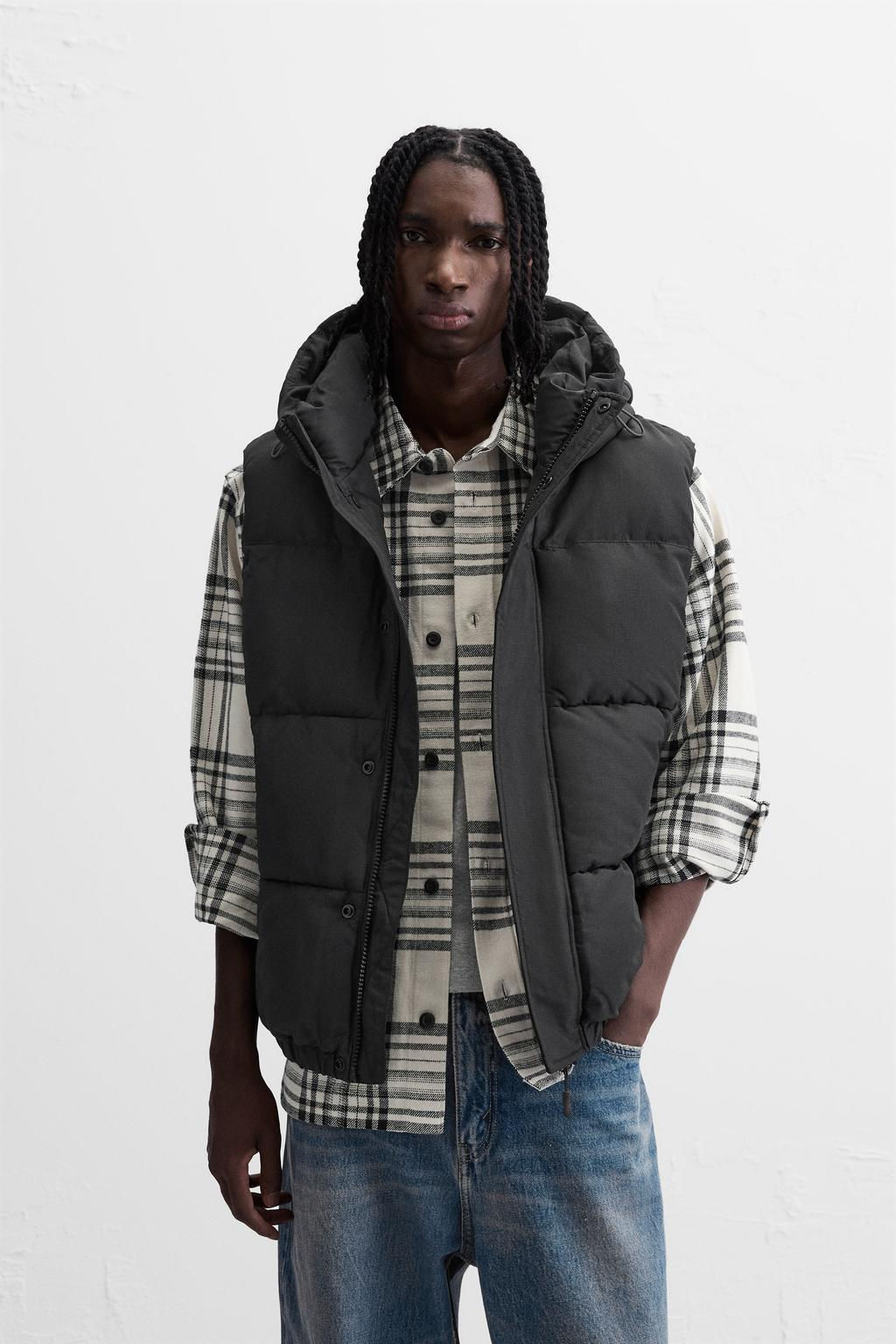 PADDED GILET WITH HOOD - Zara фото 2
