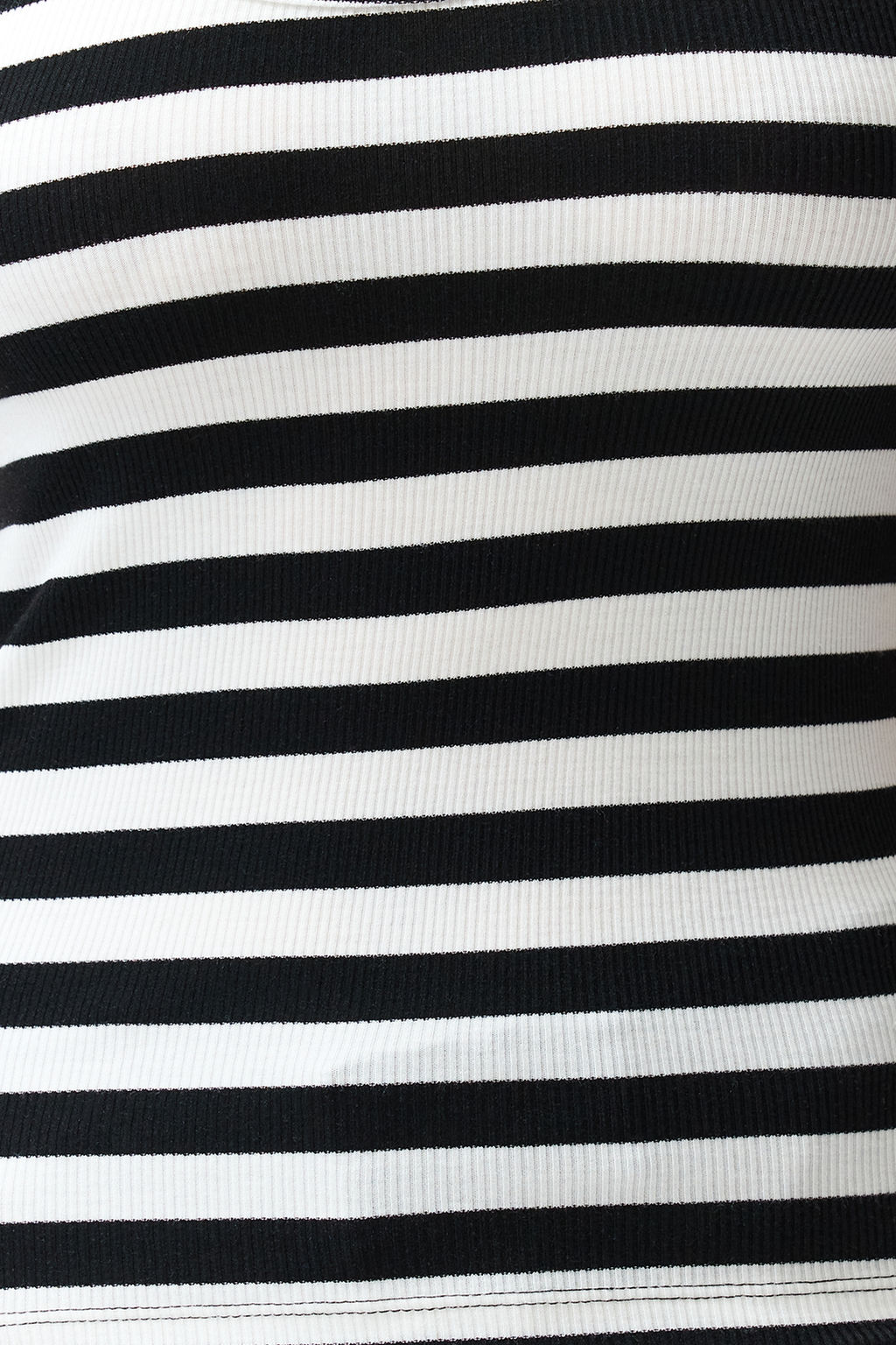 Siyah Cizgili Fitted Vucuda Oturan Havuz Yaka Fitilli Esnek Orme Atlet TWOSS24AL00033