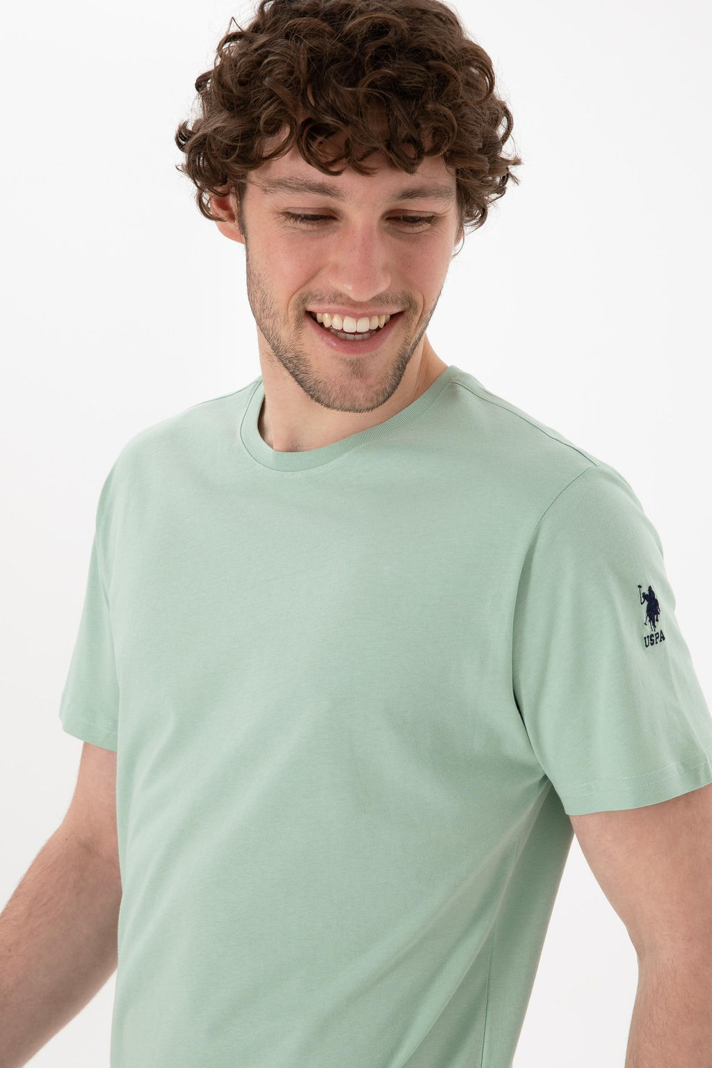 Erkek Regular Fit Bisiklet Yaka Su Ye_ili Basic Ti__rt Sepette S_rpriz _ndirim - U.s. polo assn фото 3