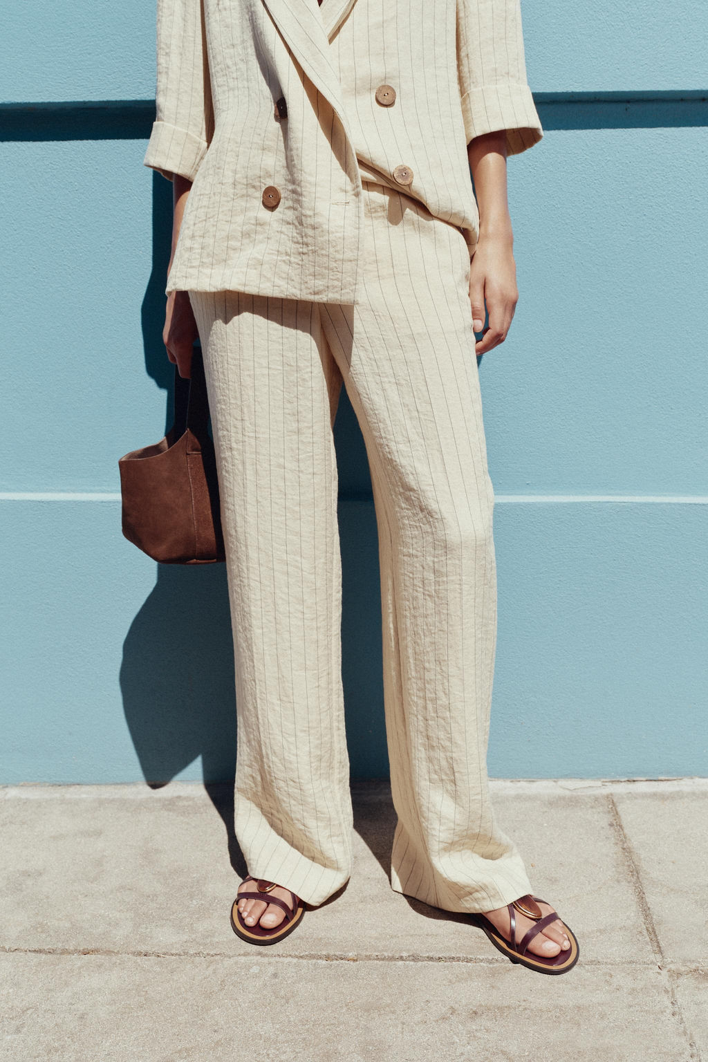 STRIPED STRAIGHT-LEG TROUSERS - Zara фото 2