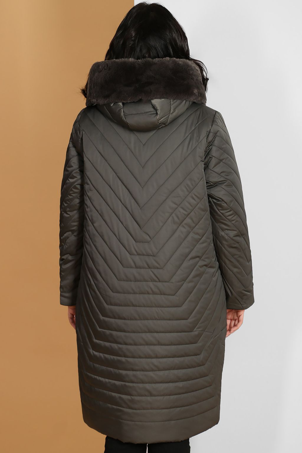 Пальто зимнее темно-зеленое - Almond фото 2