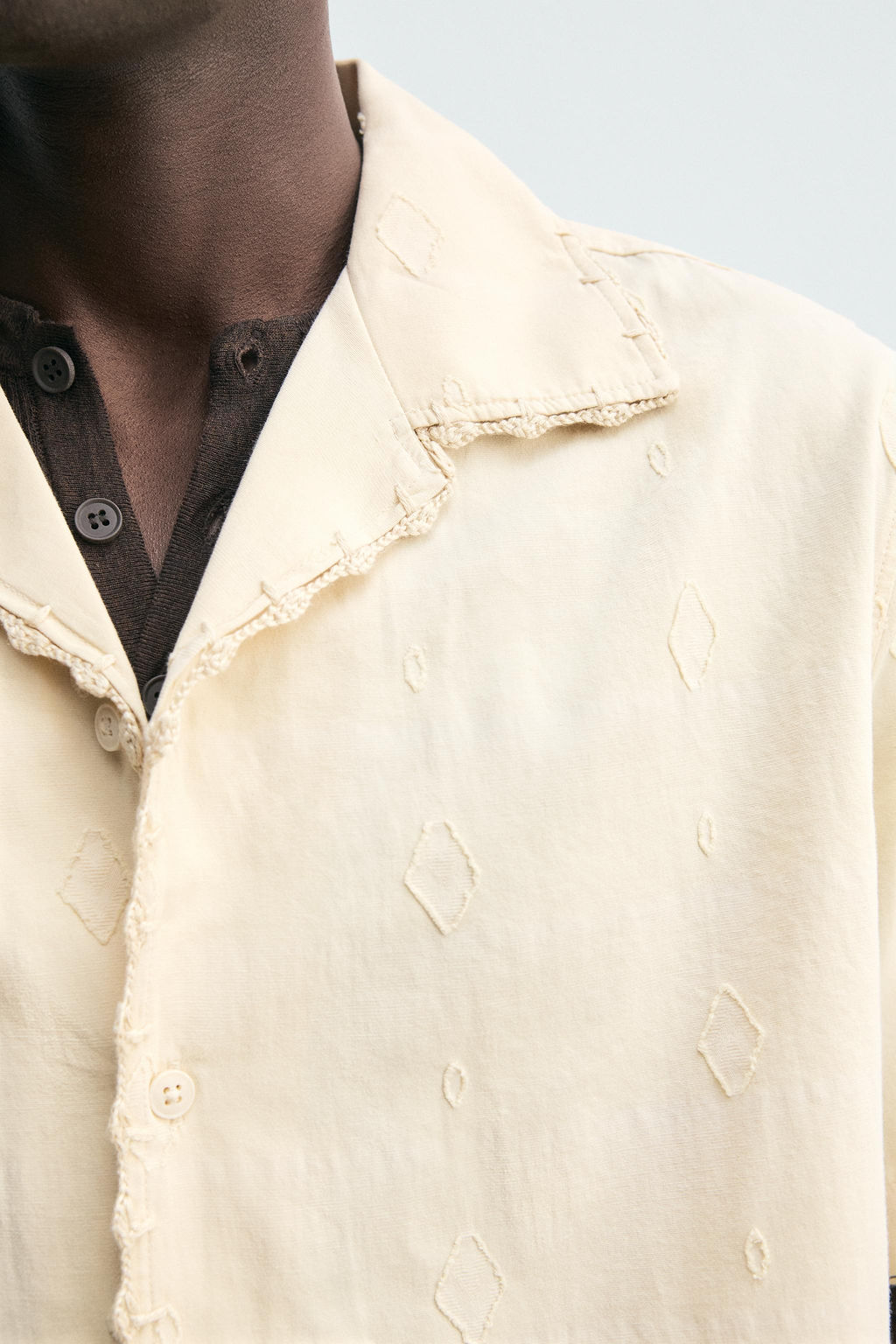 EMBROIDERED GEOMETRIC JACQUARD SHIRT