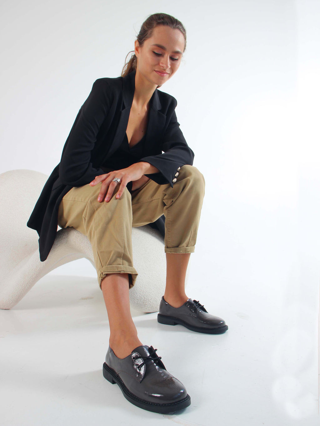 Туфли полуботинки 105.2693.bl. Серо-коричневый наплак