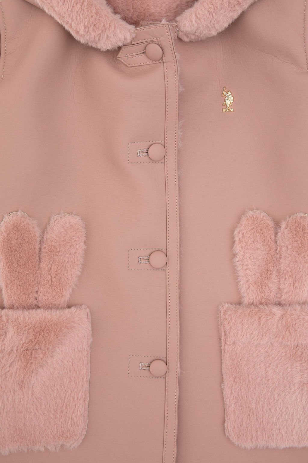 K_z _ocuk A__k Pembe Deri Ceket - U.s. polo assn фото 3