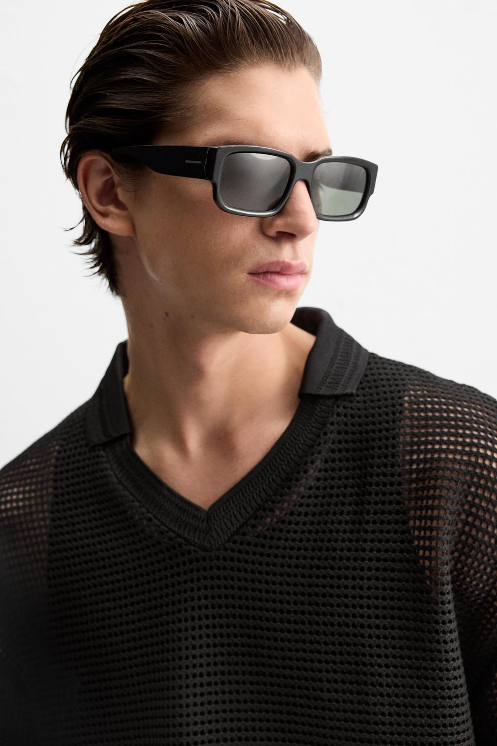 MESH TEXTURED POLO SHIRT - Zara фото 5