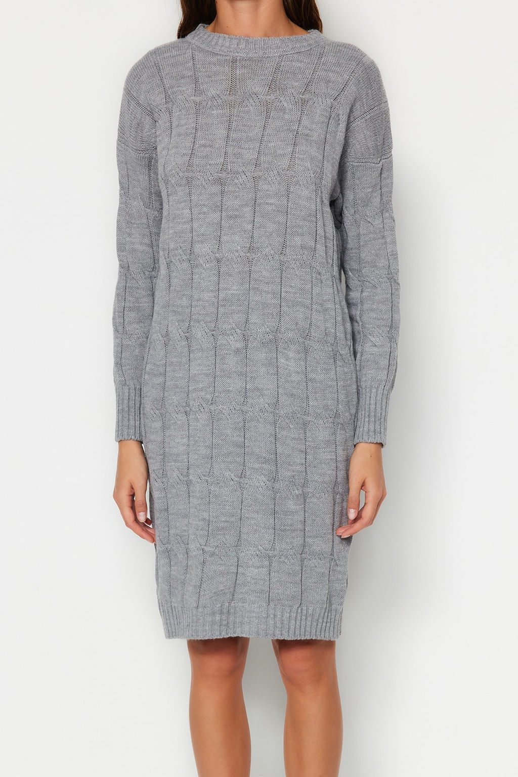 TRENDYOLMILLA Vizon Mini Triko Bisiklet Yaka Elbise TWOAW22EL0027  фото 4
