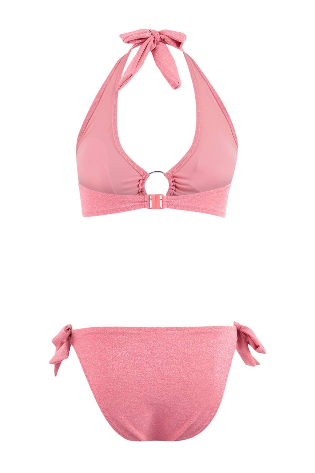 Pembe Simli Aksesuarl? Ucgen Kapl? Normal Bel Regular Bikini Tak?m? TBESS26BT00030