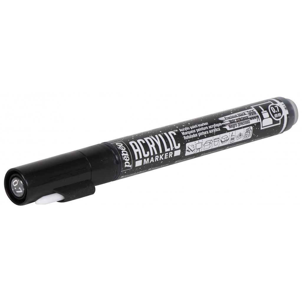 PEBEO Маркер акриловый Acrylic Marker 0.7 мм перо круглое 6 шт. 201355 (205655) черный мерцающий  фото 3