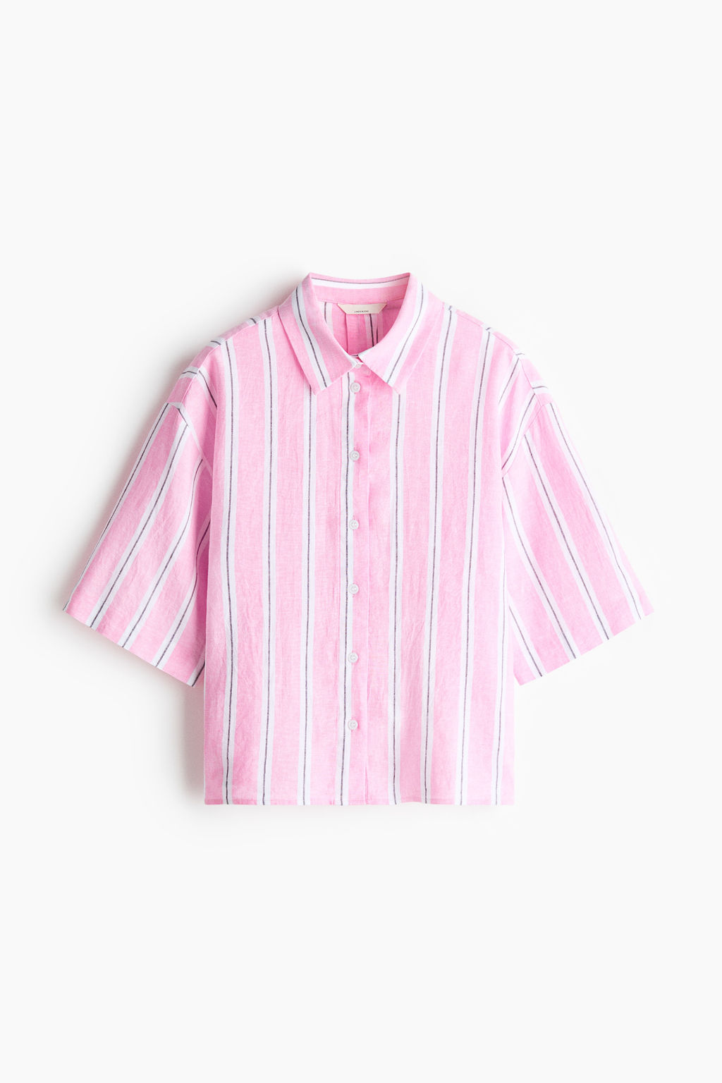 Camisa oversize en mezcla de lino - H&m фото 5