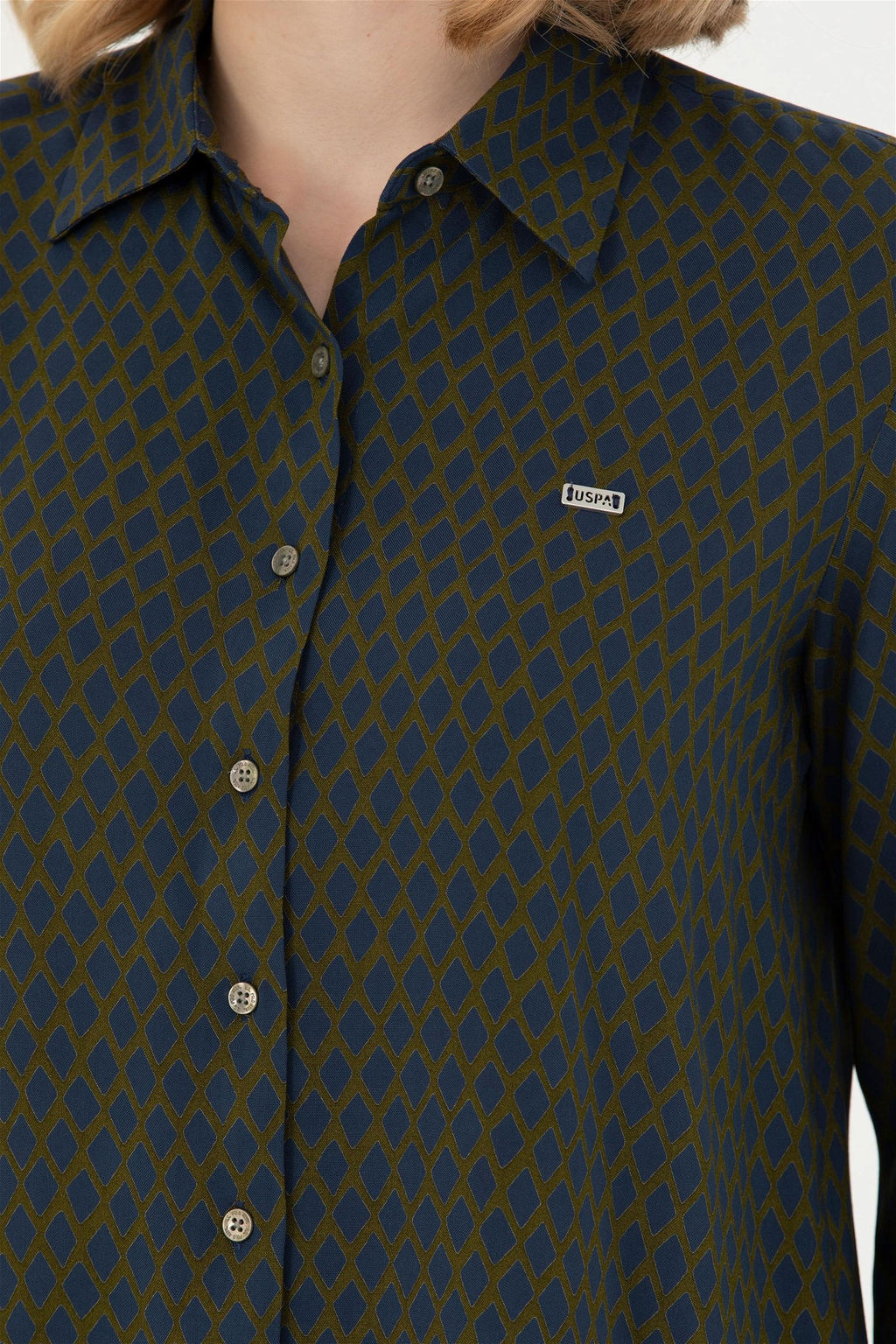 Женская рубашка цвета хаки с длинным рукавом Неожиданная скидка в корзине - U.s. polo assn фото 7