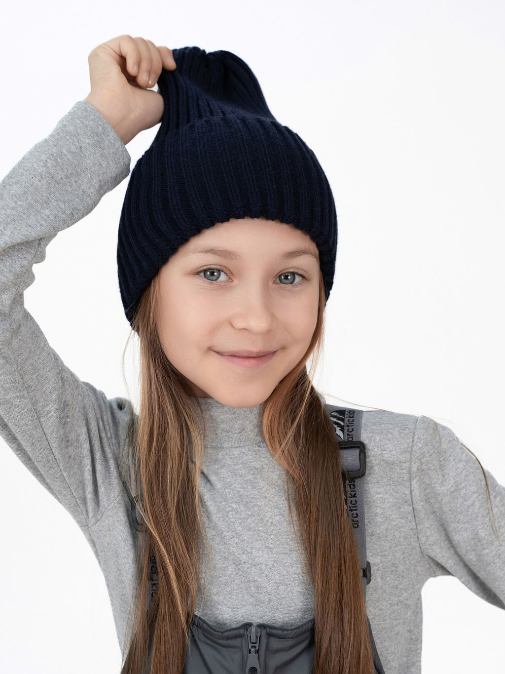 Шапка вязаная детская темно-синяя Ш-120 (52-54)