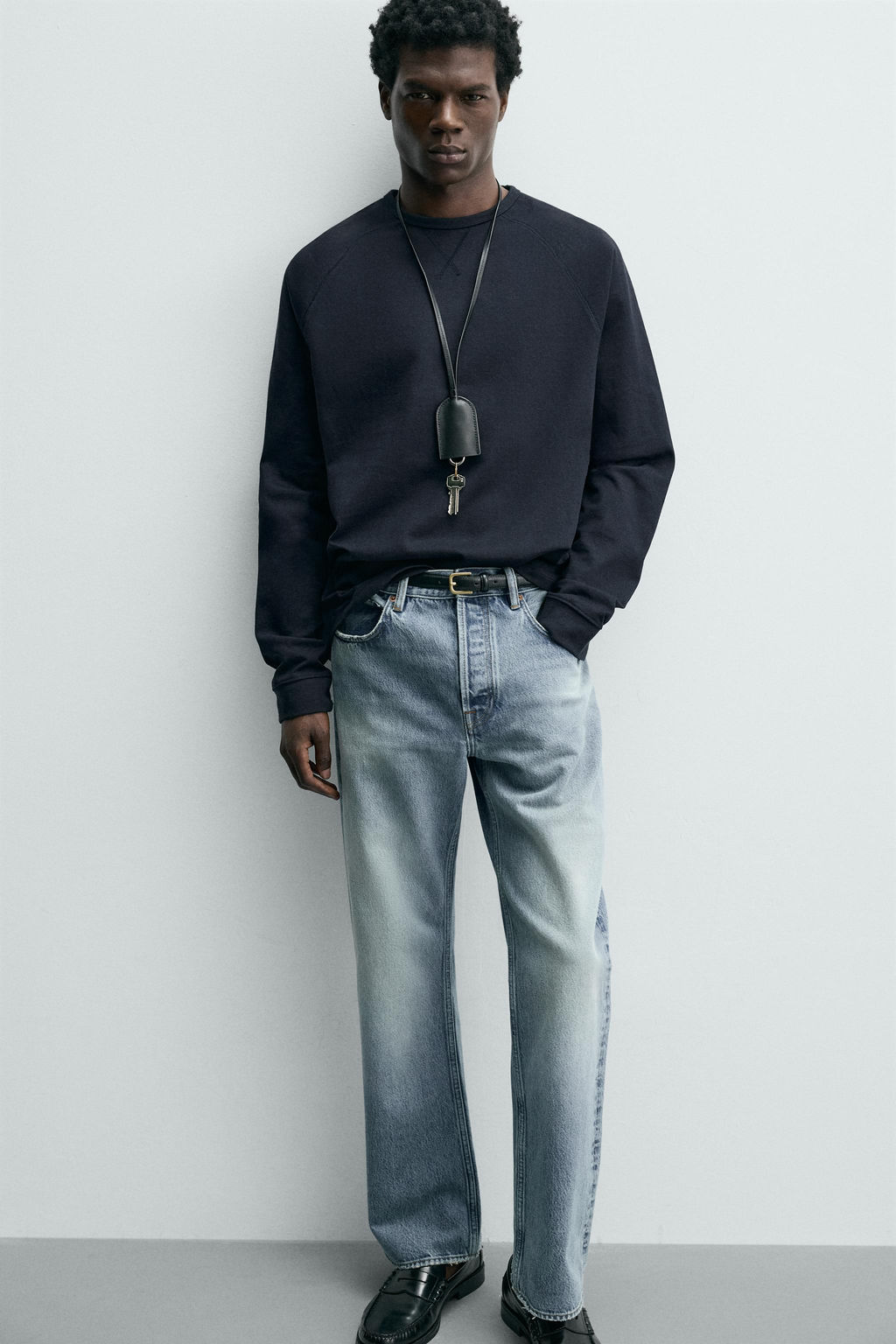 CAMISETA HEAVYWEIGHT CREWNECK / Azul profundo - Zara фото 6